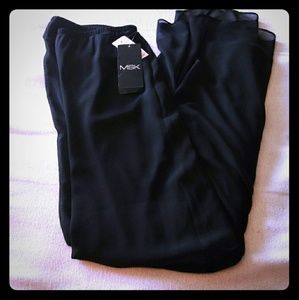 MSK Women's Sheer Pants with Sheer Overlay Size L